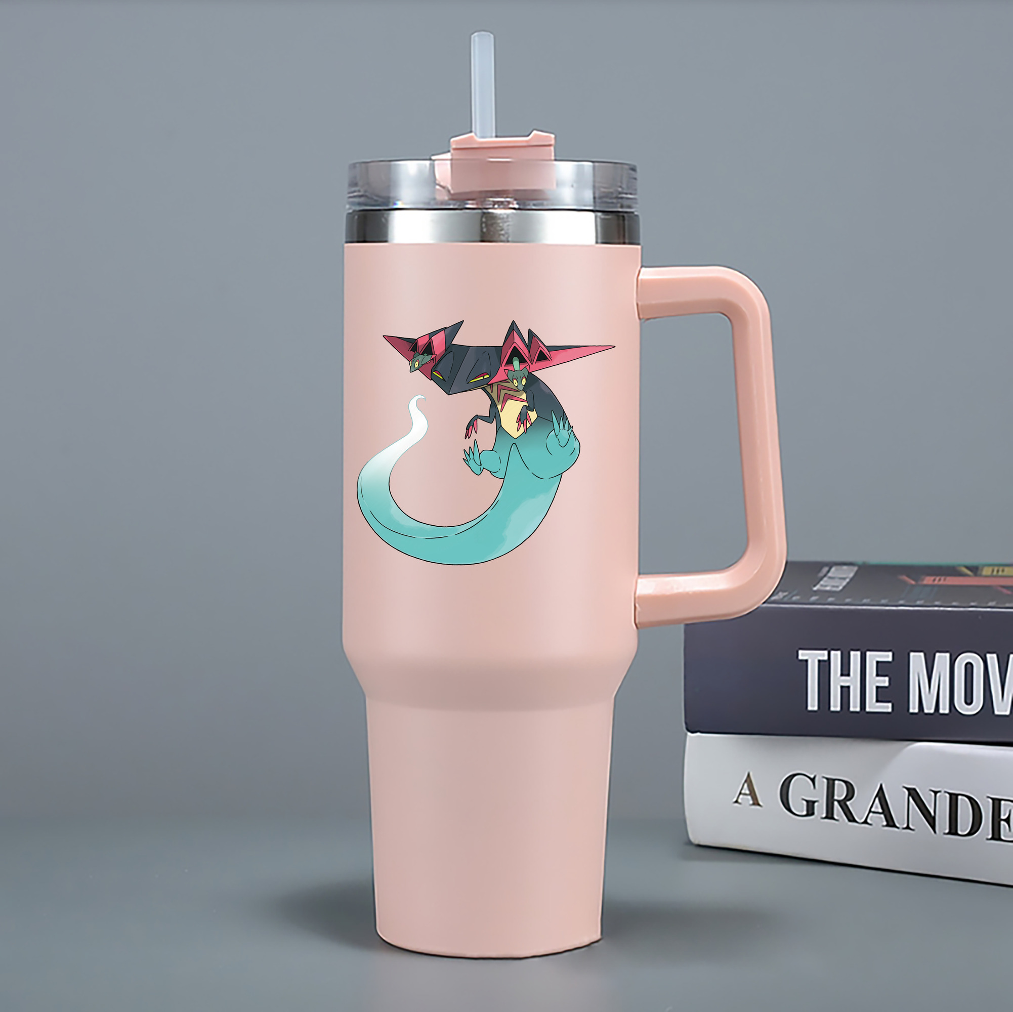 （画像用） ポケットモンスター Pokémon 1200mL車用タンブラー - クリスタルステッカー（プラスチックストロー付き）